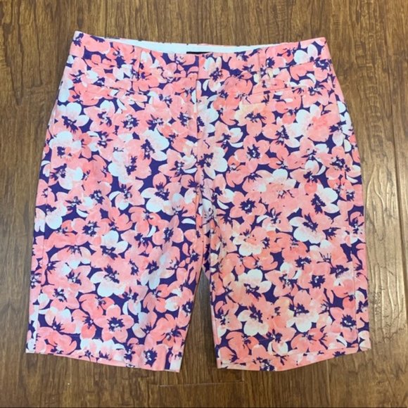 Lands' End Pants - Lands’ End pink and purple floral Bermuda shorts